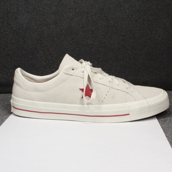 CONVERSE ONE STAR OX Red White Beige Suede Sneakers Shoes Men's Size 11.5 - Picture 7 of 12